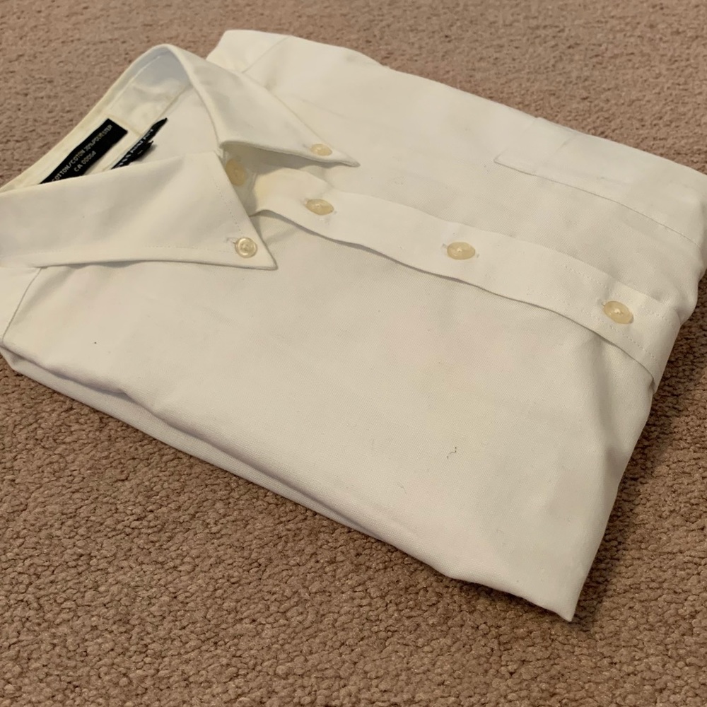 Boys Large Cotton White Dress Shirt